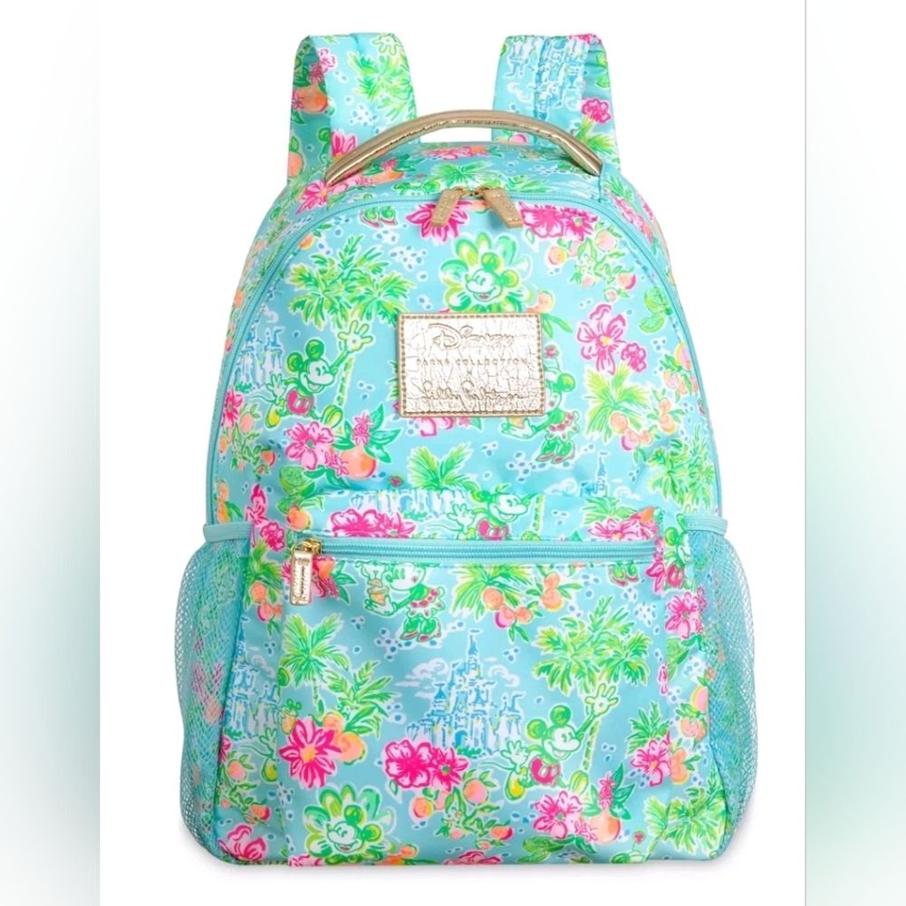 Lilly Pulitzer Floral Backpack - Blue and Pink